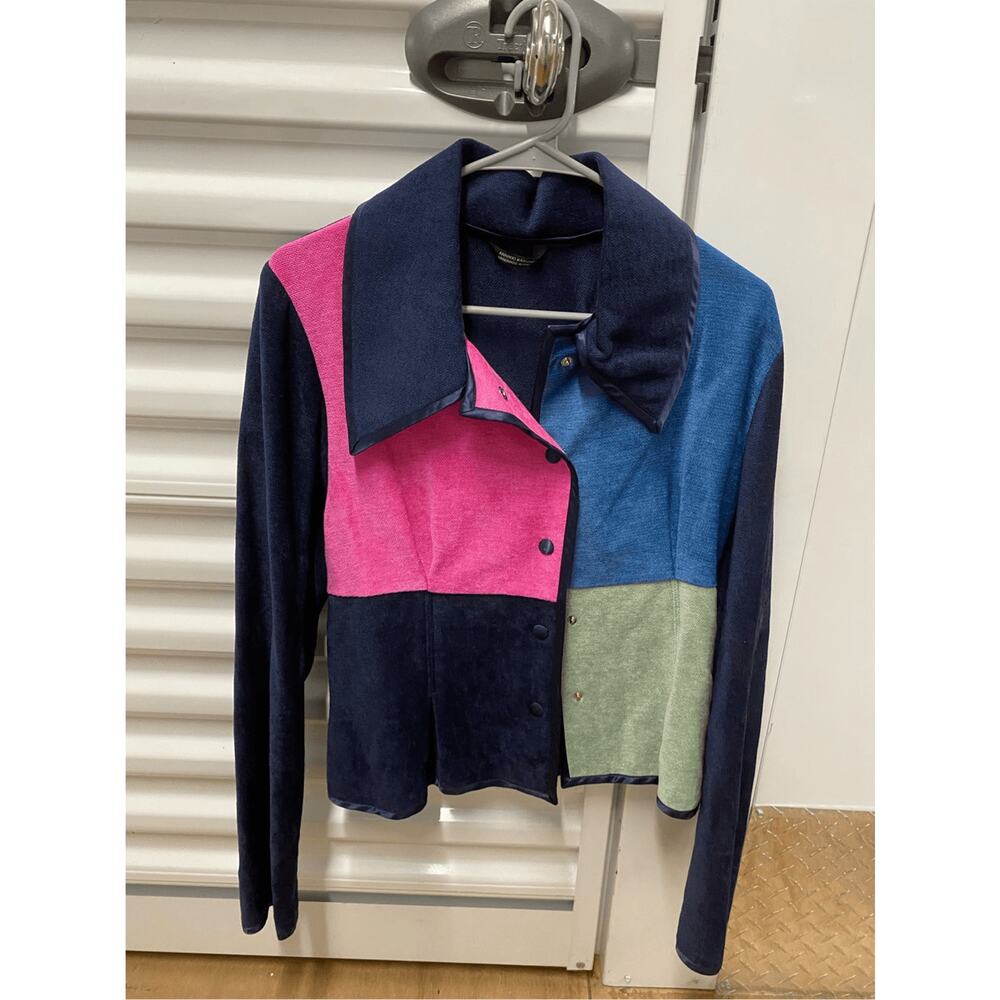 Annikki Karvinen Color Block Vintage Button Jacket, Size Medium